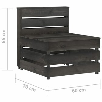 Tuinmiddenbank pallet ge&iuml;mpregneerd grenenhout grijs