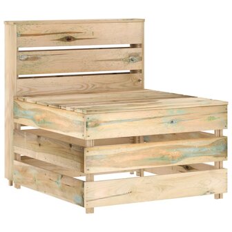 Tuinmiddenbank pallet ge&iuml;mpregneerd grenenhout