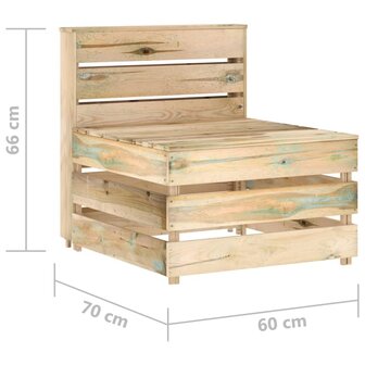 Tuinmiddenbank pallet ge&iuml;mpregneerd grenenhout