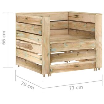 2-delige Loungeset pallet ge&iuml;mpregneerd grenenhout