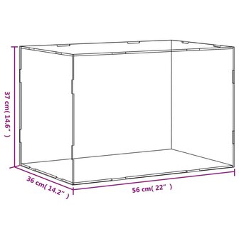 Vitrine transparant 56x36x37 cm acryl