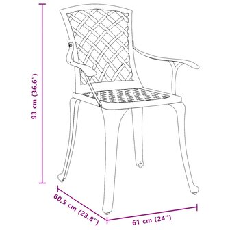 Tuinstoelen 2 st gietaluminium groen