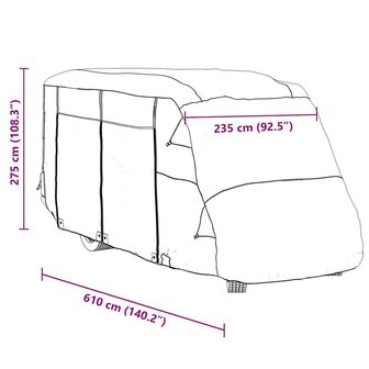 Camperhoezen 610x235x275 cm vliesvlies grijs