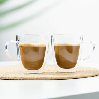 Cappuccinoglazenset 2-delig 270 ml transparant