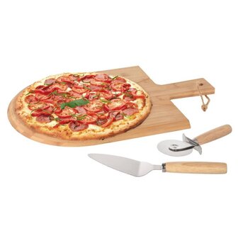 3-delige Pizzasnijset 43x30 cm bamboe