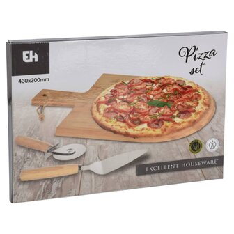 3-delige Pizzasnijset 43x30 cm bamboe