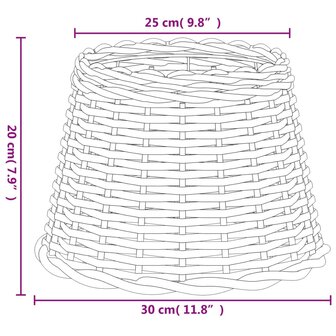 Lampenkap &Oslash;30x20 cm wicker wit