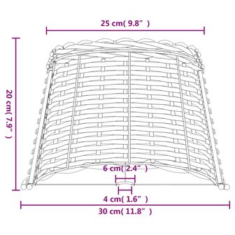 Lampenkap &Oslash;30x20 cm wicker wit