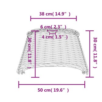 Plafondlampenkap &Oslash;50x30 cm wicker bruin