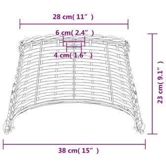 Plafondlampenkap &Oslash;38x23 cm wicker wit