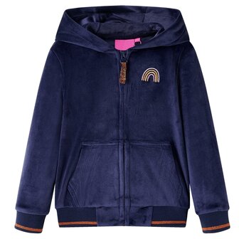 Kinderjas met capuchon 104 marineblauw