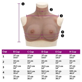 Borstprothese D-cup silicone tan