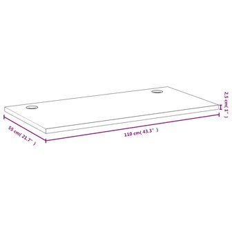 Bureaublad 110x55x2,5 cm bamboe