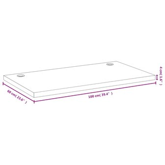 Bureaublad 100x60x4 cm bamboe