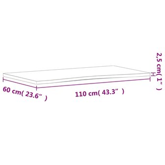 Bureaublad 110x(55-60)x2,5 cm massief beukenhout