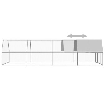 Kippenhok 3x8x2 m gegalvaniseerd staal