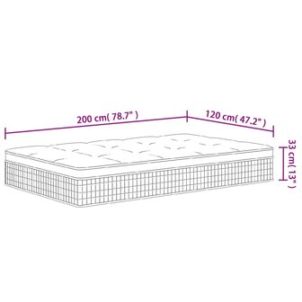 Pocketveringmatras middelhard-plus 120x200 cm