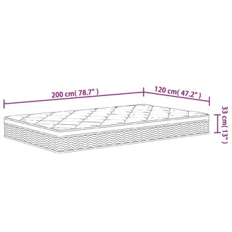 Pocketveringmatras middelhard-plus 120x200 cm