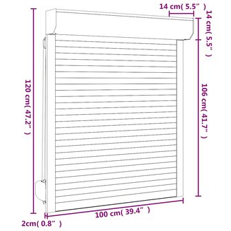 Rolluik 100x120 cm aluminium antracietkleurig