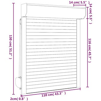 Rolluik 110x130 cm aluminium antracietkleurig