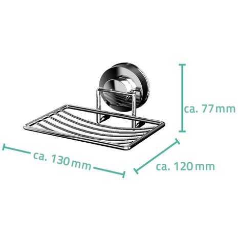 Douchezeepbakje 13x12x7,7 cm chroom 12040100