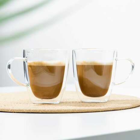 Cappuccinoglazenset 2-delig 270 ml transparant