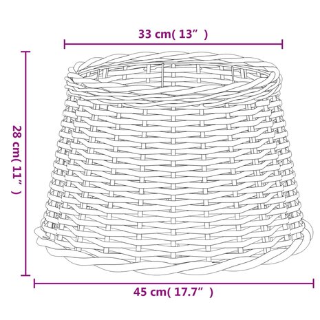 Lampenkap Ø45x28 cm wicker bruin