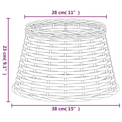 Lampenkap Ø38x23 cm wicker bruin