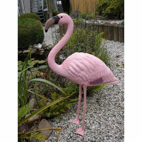 Vijverornament flamingo kunststof