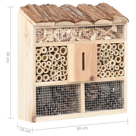 Insectenhotel 30x10x30 cm vurenhout