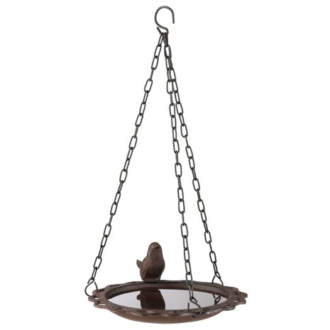 Vogelbad hangend 20,5 cm bruin