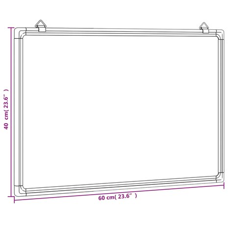 Whiteboard magnetisch 60x40x1,7 cm aluminium