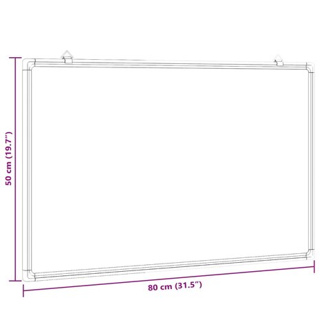 Whiteboard magnetisch 80x50x1,7 cm aluminium