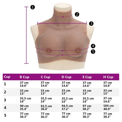 Borstprothese B-cup silicone tan