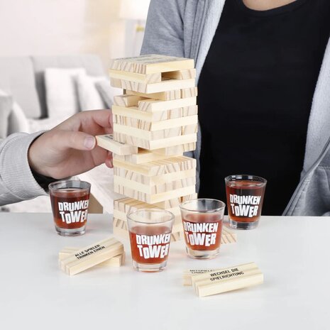 Drinkspel houten toren