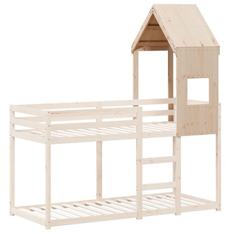 Kinderbedhuisje 55x84x132 cm massief grenenhout