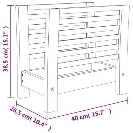 Tijdschriftenrek 40x26,5x38,5 cm massief walnotenhout