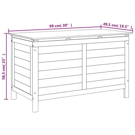 Tuinbox 99x49,5x58,5 cm massief vurenhout