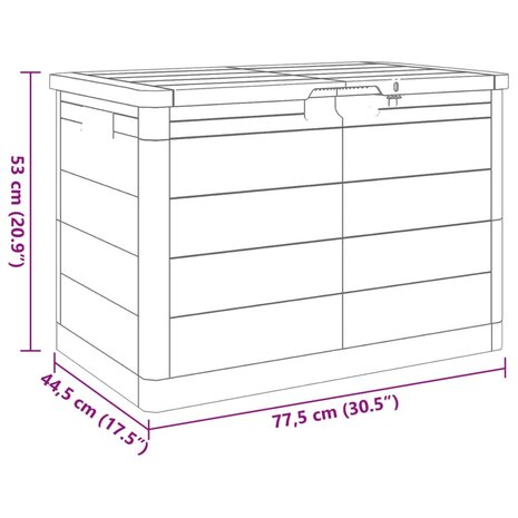 Kussenbox 77,5x44,5x53 cm polypropeen grijs