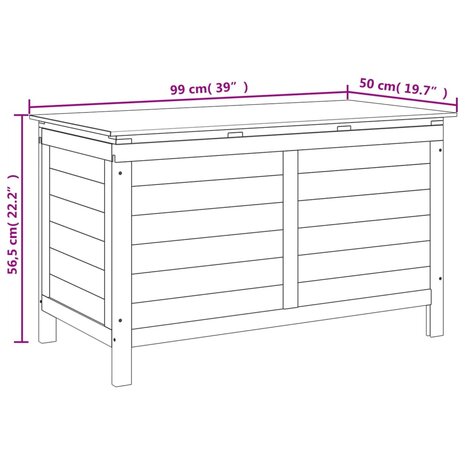 Kussenbox 99x50x56,5 cm massief vurenhout