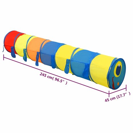 Kinderspeeltunnel 245 cm polyester meerkleurig