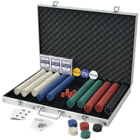 Pokerset met 1000 chips aluminium