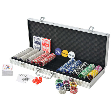 Pokerset met 500 chips aluminium