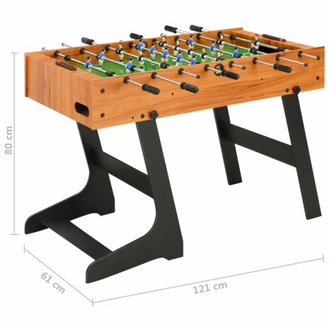 Voetbaltafel inklapbaar 121x61x80 cm lichtbruin