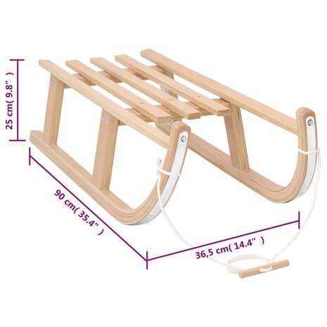 Sneeuwslee 90x36,5x25 cm multiplex