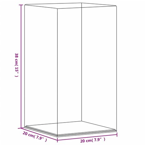 Vitrine transparant 20x20x38 cm acryl