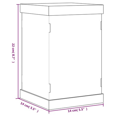 Vitrine transparant 14x14x22 cm acryl