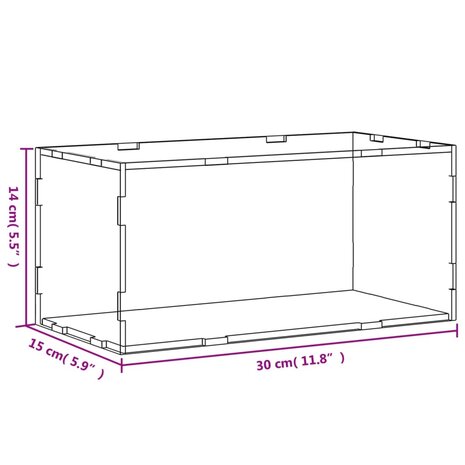 Vitrine transparant 30x15x14 cm acryl