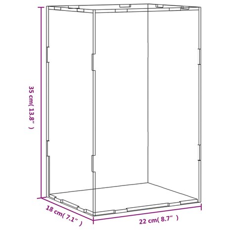 Vitrine transparant 22x18x35 cm acryl