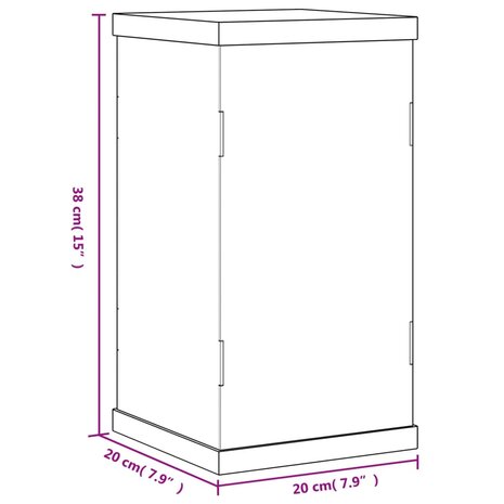 Vitrine transparant 20x20x38 cm acryl